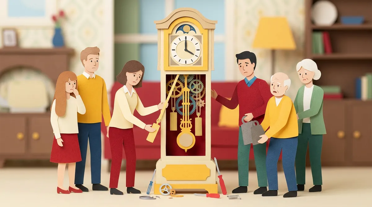 grandfather clock moving